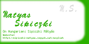 matyas sipiczki business card